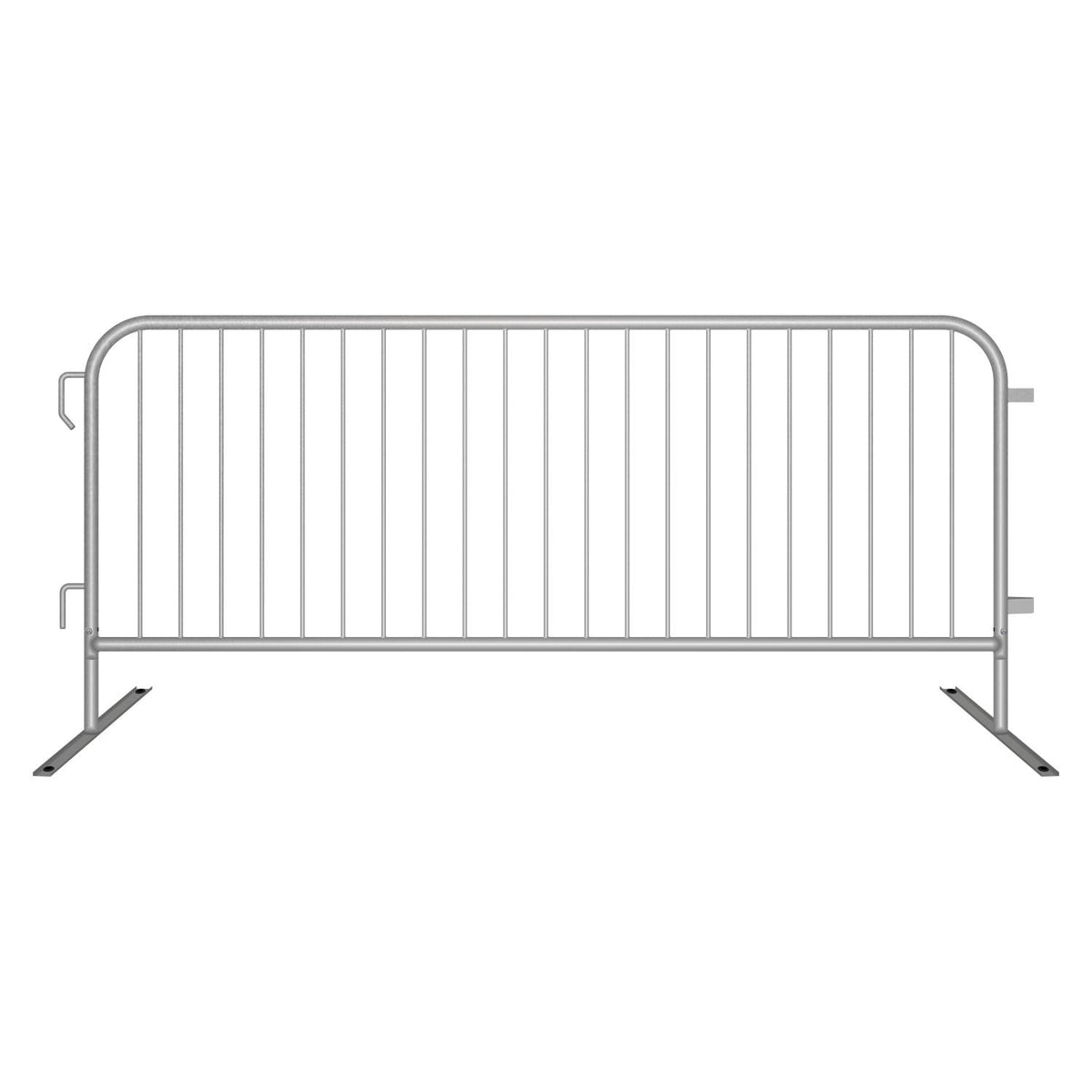 30 Pack - 8.5 Ft Economy Pre - Galvanized Steel Barricades + Storage Cart - Crowd Control Warehouse