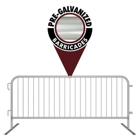 8.5 Ft Economy Pre - Galvanized Steel Barricade - Crowd Control Warehouse