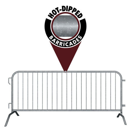 8.5 Ft Hot - Dipped Galvanized Steel Barricade - Crowd Control Warehouse