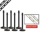 Medium Duty Plastic Stanchion Posts and Chain Kit with (6) Posts and 50 Ft. of Chain - Montour Line - Crowd Control Warehouse