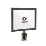 Post Top Sign Frame for CCW Series Retractable Belt Barriers - Crowd Control Warehouse