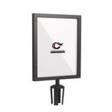 Post Top Sign Frame for CCW Series Retractable Belt Barriers - Crowd Control Warehouse