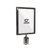 Post Top Sign Frame for CCW Series Retractable Belt Barriers - Crowd Control Warehouse