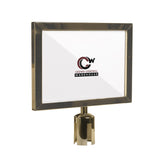 Post Top Sign Frame for CCW Series Retractable Belt Barriers - Crowd Control Warehouse
