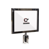Post Top Sign Frame for CCW Series Retractable Belt Barriers - Crowd Control Warehouse
