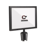 Post Top Sign Frame for CCW Series Retractable Belt Barriers - Crowd Control Warehouse