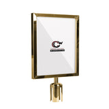 Post Top Sign Frame for CCW Series Retractable Belt Barriers - Crowd Control Warehouse