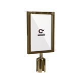 Post Top Sign Frame for CCW Series Retractable Belt Barriers - Crowd Control Warehouse