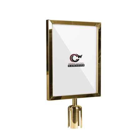 Post Top Sign Frame for CCW Series Retractable Belt Barriers for 3" OD Stanchions - Crowd Control Warehouse