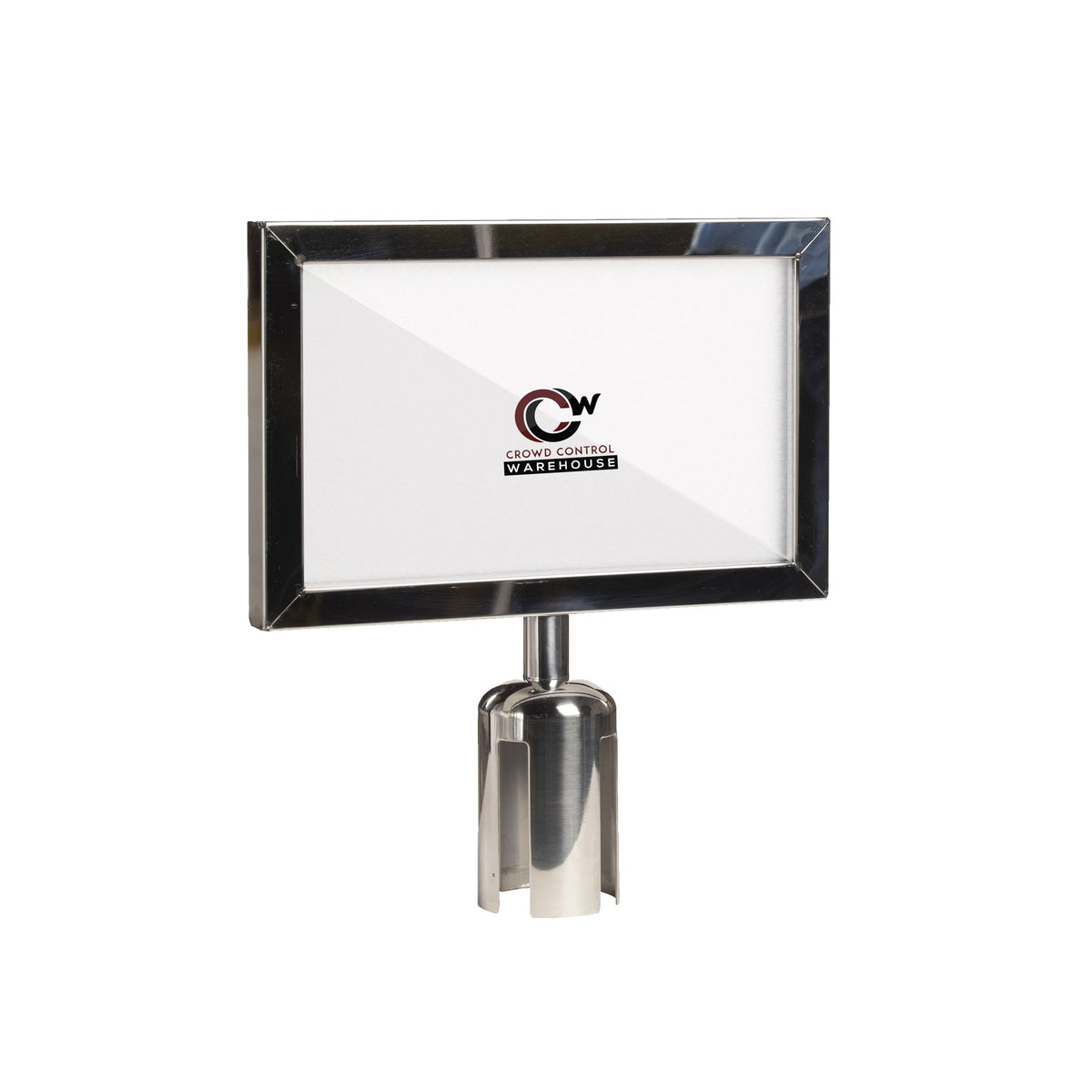 Post Top Sign Frame for CCW Series Retractable Belt Barriers for 3" OD Stanchions - Crowd Control Warehouse
