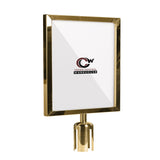 Post Top Sign Frame for CCW Series Retractable Belt Barriers for 3" OD Stanchions - Crowd Control Warehouse