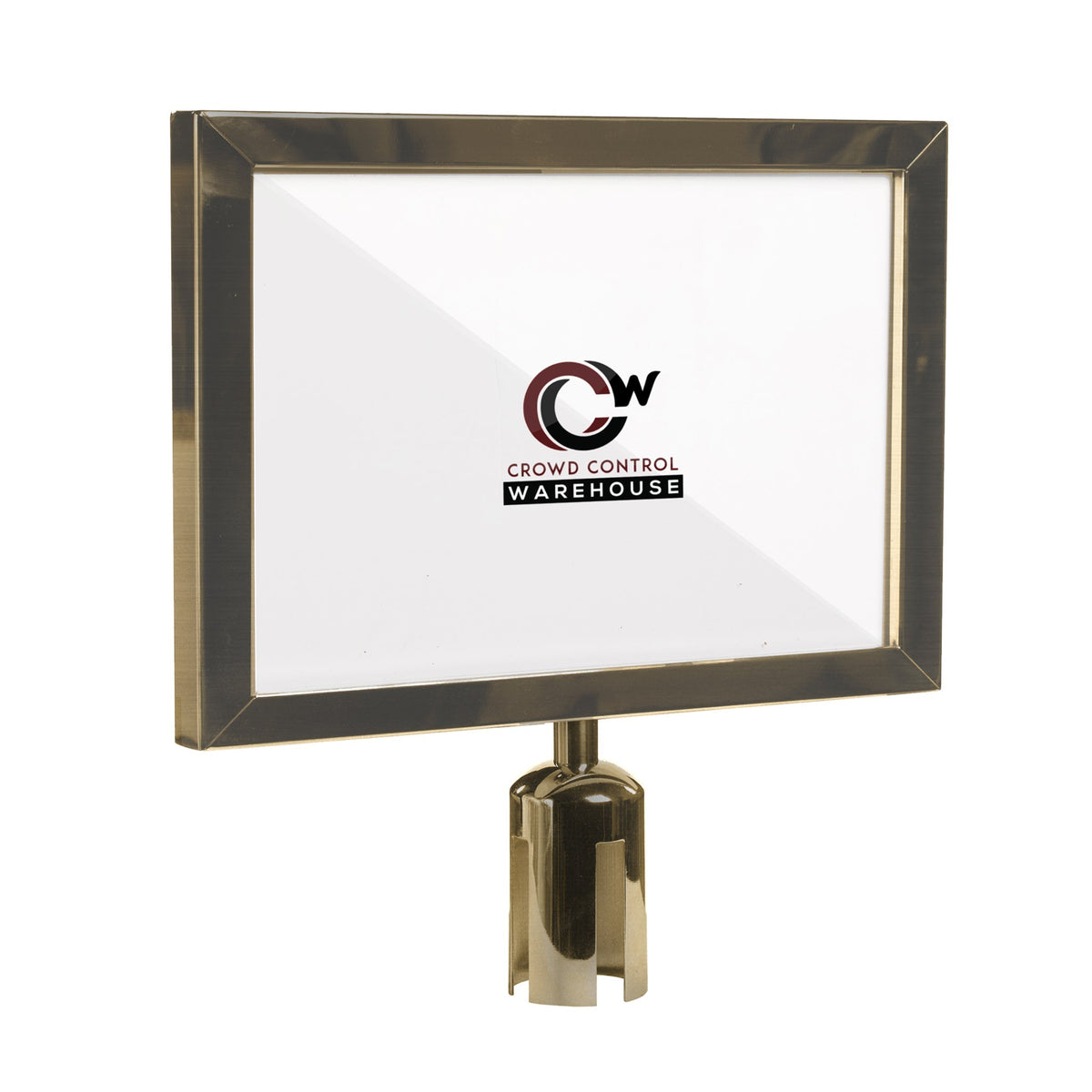 Post Top Sign Frame for CCW Series Retractable Belt Barriers for 3" OD Stanchions - Crowd Control Warehouse