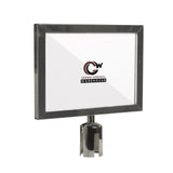 Post Top Sign Frame for CCW Series Retractable Belt Barriers for 3" OD Stanchions - Crowd Control Warehouse