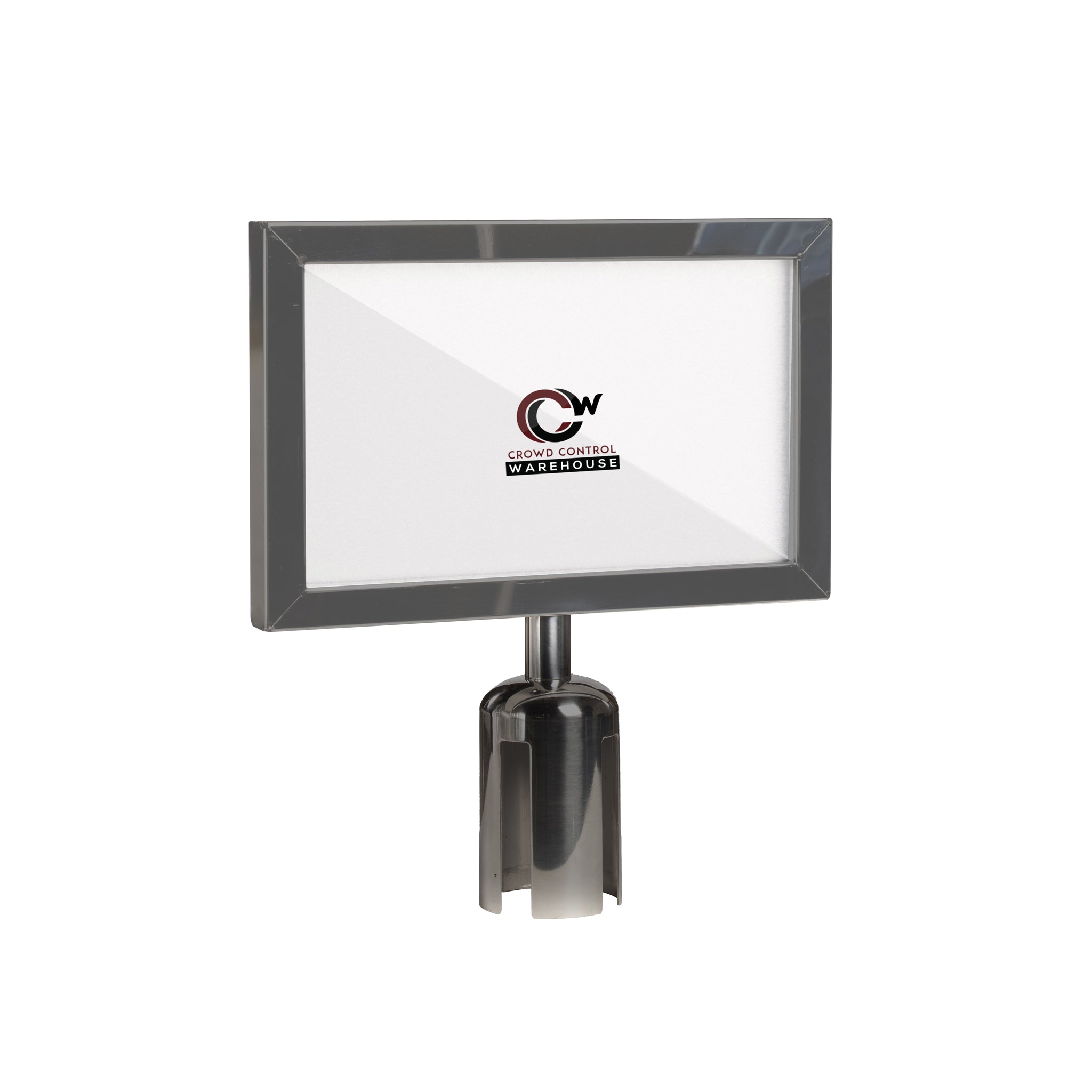Post Top Sign Frame for CCW Series Retractable Belt Barriers for 3" OD Stanchions - Crowd Control Warehouse