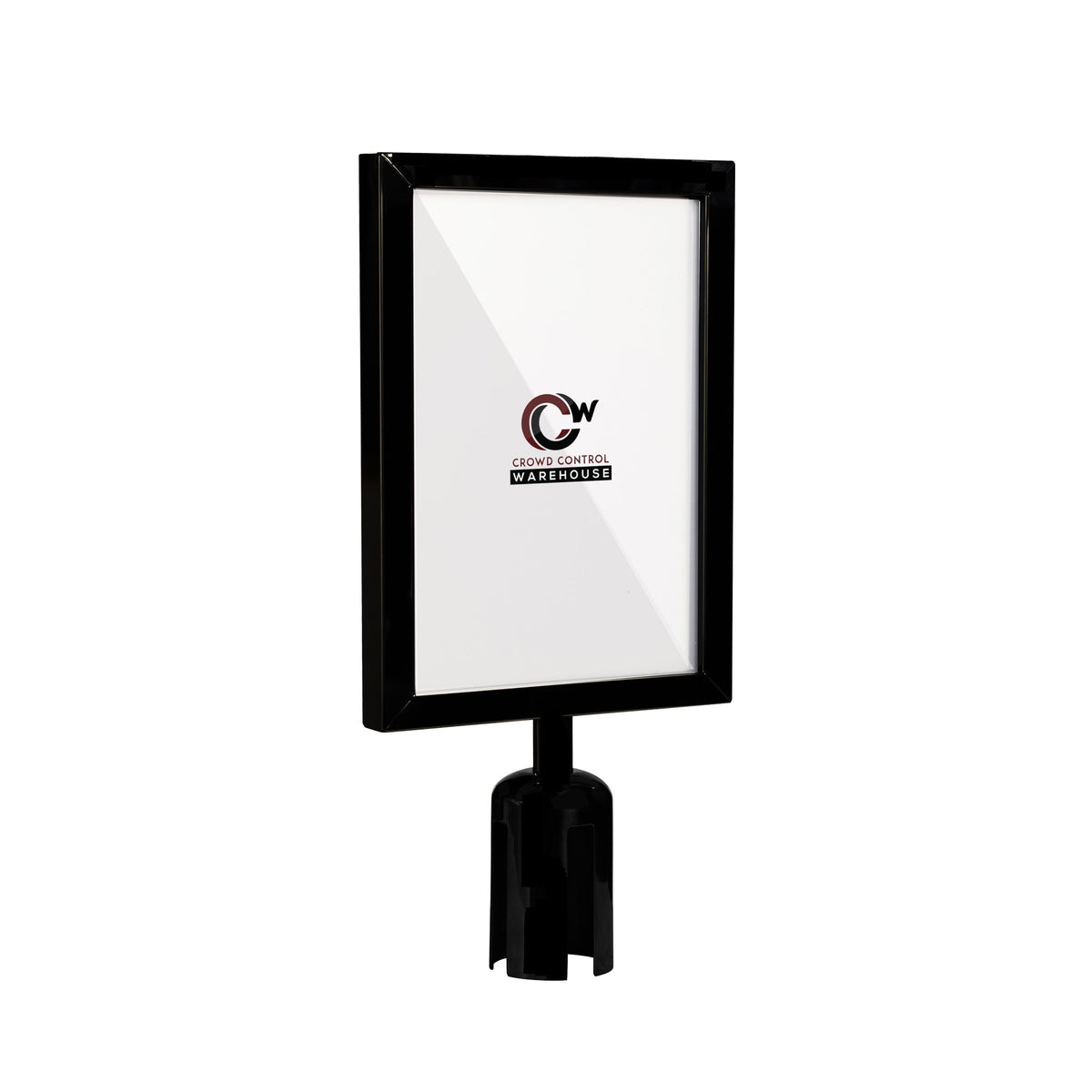 Post Top Sign Frame for CCW Series Retractable Belt Barriers for 3" OD Stanchions - Crowd Control Warehouse