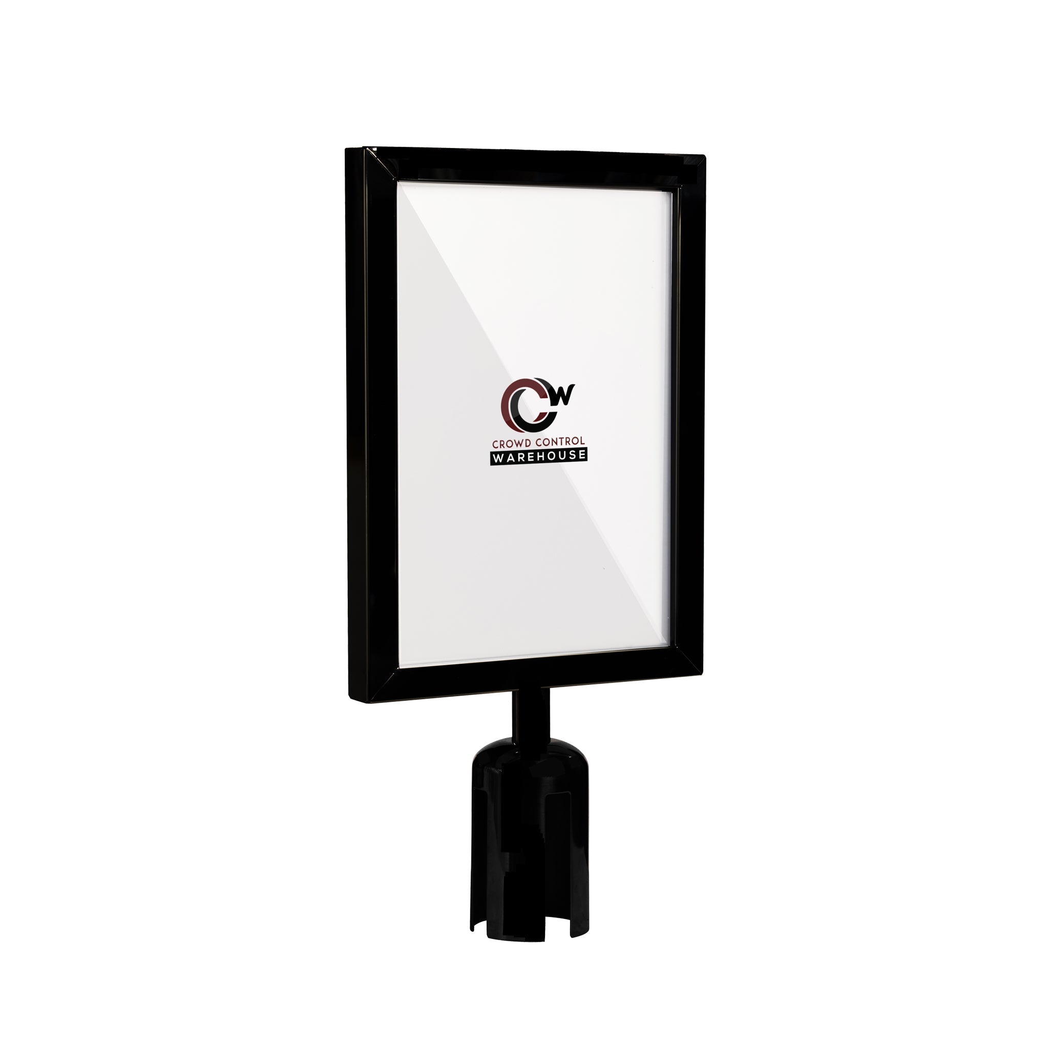 Post Top Sign Frame for CCW Series Retractable Belt Barriers for 3" OD Stanchions - Crowd Control Warehouse