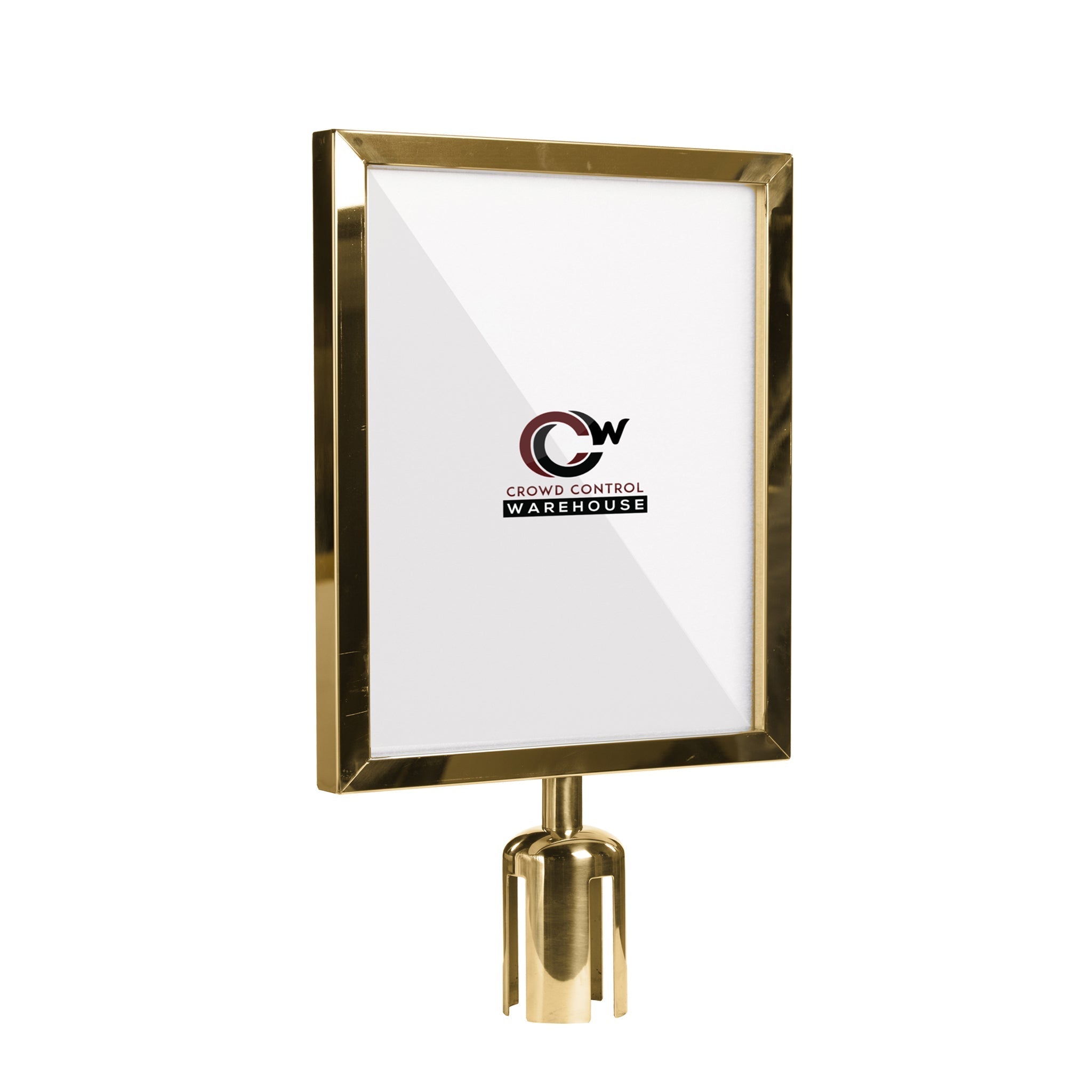 Post Top Sign Frame for CCW Series Retractable Belt Barriers for 3" OD Stanchions - Crowd Control Warehouse