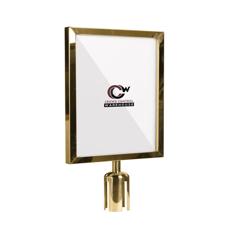 Post Top Sign Frame for CCW Series Retractable Belt Barriers for 3" OD Stanchions - Crowd Control Warehouse