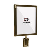 Post Top Sign Frame for CCW Series Retractable Belt Barriers for 3" OD Stanchions - Crowd Control Warehouse