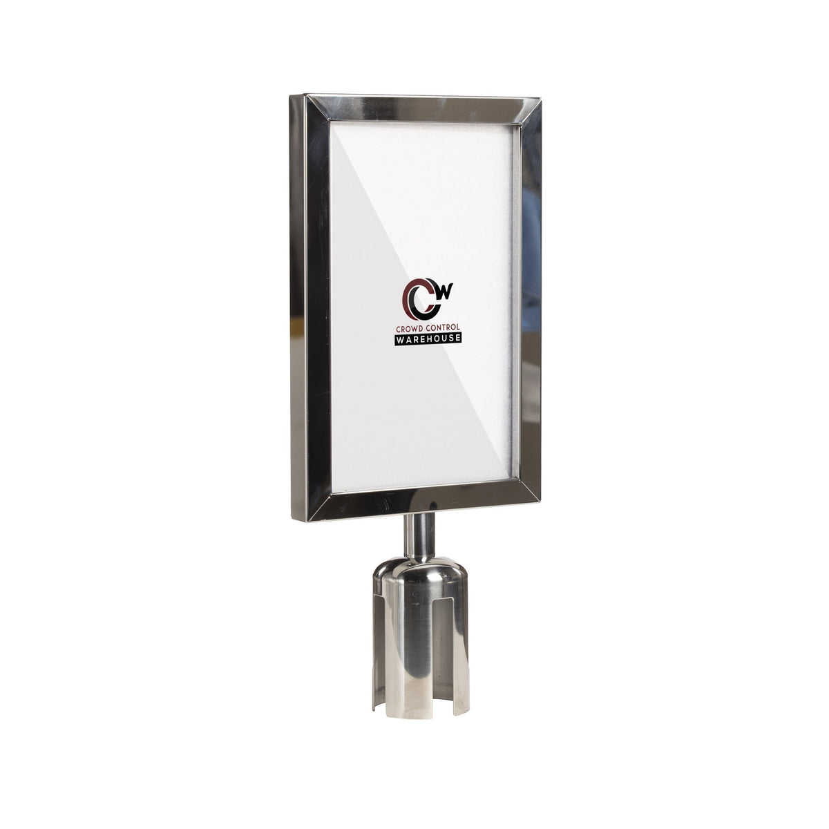 Post Top Sign Frame for CCW Series Retractable Belt Barriers for 3" OD Stanchions - Crowd Control Warehouse
