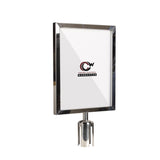 Post Top Sign Frame for CCW Series Retractable Belt Barriers for 3" OD Stanchions - Crowd Control Warehouse