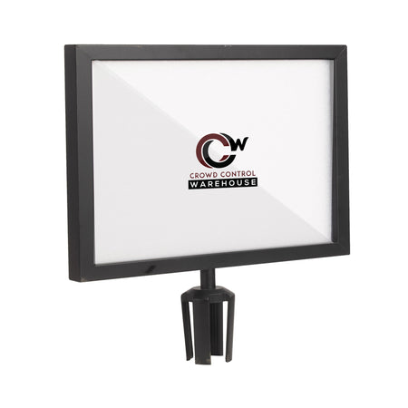 Post Top Sign Frame for CCW Series Retractable Belt Barriers for 3" OD Stanchions - Crowd Control Warehouse