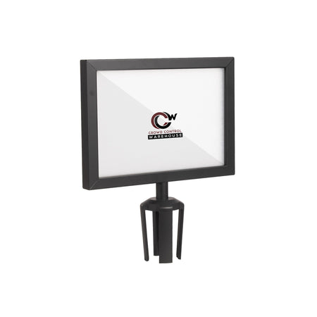 Post Top Sign Frame for CCW Series Retractable Belt Barriers for 3" OD Stanchions - Crowd Control Warehouse