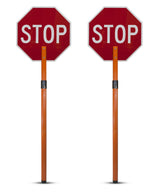 Rigid Stop/Stop Paddle Sign with Handle & Staff - Crowd Control Warehouse