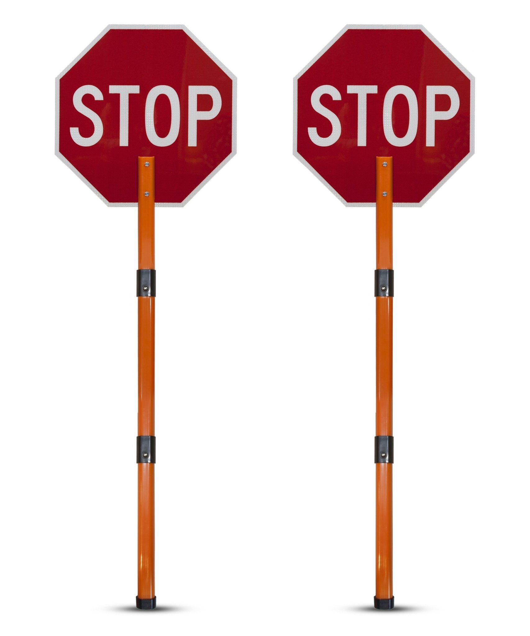 Rigid Stop/Stop Paddle Sign with Handle & Staff - Crowd Control Warehouse