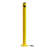 Safety Yellow Steel Bollards, 4.5" Diameter, 24 - 60" Height - Trafford Industrial - Crowd Control Warehouse