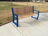 Vertical Slats Wood Park Bench - 67 In. - Crowd Control Warehouse
