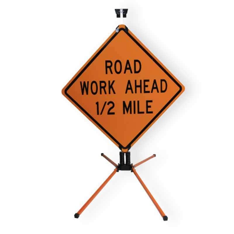 USA ストリート看板　TRAFFIC 18 in. Double Spring Traffic Sign Stand – Crowd Control Warehouse
