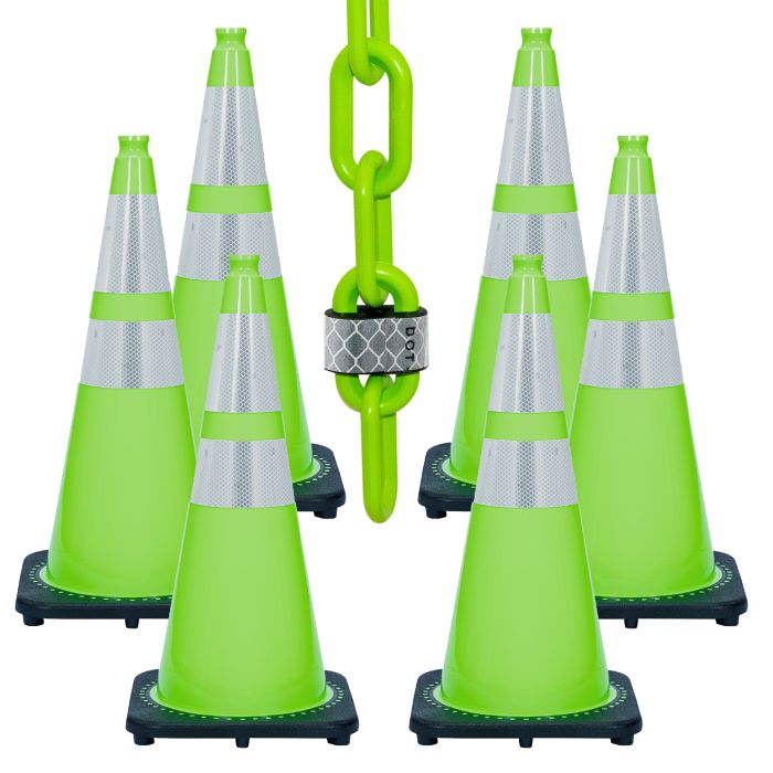 Reflective Traffic Cone and Chain Kit Crowd Control Warehouse