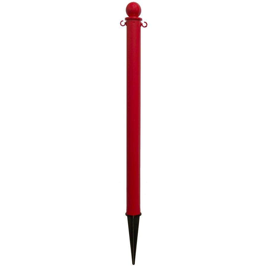 2.5 in. Ground Pole Stake Ball Top Stanchion - Crowd Control Warehouse