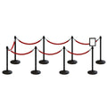 Post and Rope Stanchion Kit, Crown Top Posts, 6 Ft. Velvet Foam Core Rope and Sign Frame - Montour Line