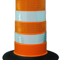 Commander Traffic Barrel with Reflective Tape and Tire Ring Base Option
