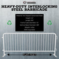 Heavy Duty Interlocking Steel Barricade, 8.5 Ft., White - Angry Bull Barricades