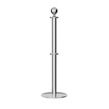 Ball Top Dual Rope Stanchion with Low Profile Base - Montour Line CXLineD - Crowd Control Warehouse