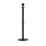 Ball Top Dual Rope Stanchion with Low Profile Base - Montour Line CXLineD - Crowd Control Warehouse