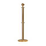 Ball Top Dual Rope Stanchion with Low Profile Base - Montour Line CXLineD - Crowd Control Warehouse