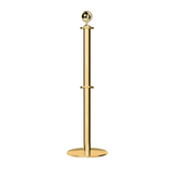 Ball Top Dual Rope Stanchion with Low Profile Base - Montour Line CXLineD - Crowd Control Warehouse