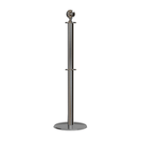 Ball Top Dual Rope Stanchion with Low Profile Base - Montour Line CXLineD - Crowd Control Warehouse