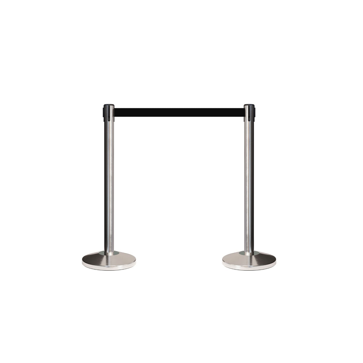 CCW Series RBB - 100 Retractable Belt Barrier Polished Stainless Post - 12 Ft. Belt - Crowd Control Warehouse