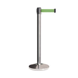 CCW Series RBB - 100 Retractable Belt Barrier Polished Stainless Steel Post - 11 Ft. Belt - Crowd Control Warehouse