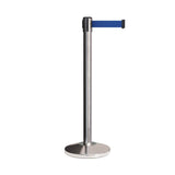 CCW Series RBB - 100 Retractable Belt Barrier Polished Stainless Steel Post - 11 Ft. Belt - Crowd Control Warehouse