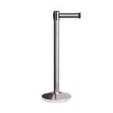 CCW Series RBB - 100 Retractable Belt Barrier Polished Stainless Steel Post - 11 Ft. Belt - Crowd Control Warehouse
