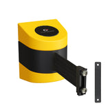 CCW Series WMB 230 - Wall Mounted Retractable Belt Barrier - Yellow Magnetic ABS Case - 20, 25 & 30 Ft. Belts - Crowd Control Warehouse