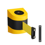 CCW Series WMB 230 - Wall Mounted Retractable Belt Barrier - Yellow Magnetic ABS Case - 20, 25 & 30 Ft. Belts - Crowd Control Warehouse