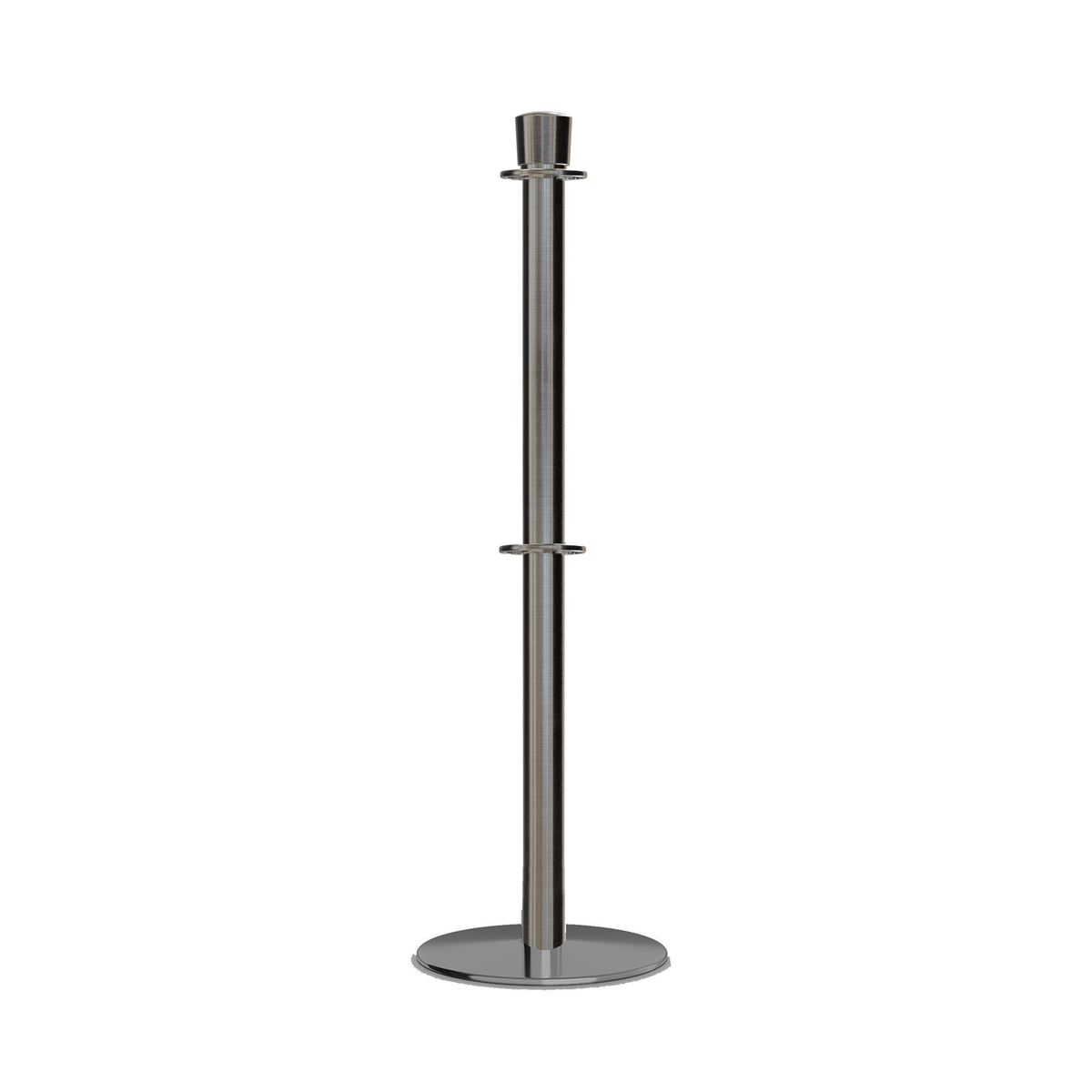 Crown Top Dual Rope Stanchion with Low Profile Base - Montour Line CXLineD - Crowd Control Warehouse