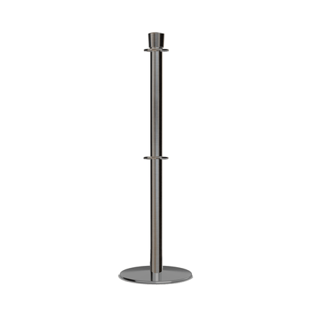 Crown Top Dual Rope Stanchion with Low Profile Base - Montour Line CXLineD - Crowd Control Warehouse